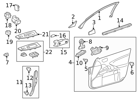 Interior Trim - Front Door for 2009 Lexus IS250 #0