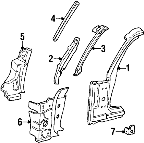 Hinge Pillar for 2002 Mercury Grand Marquis #0