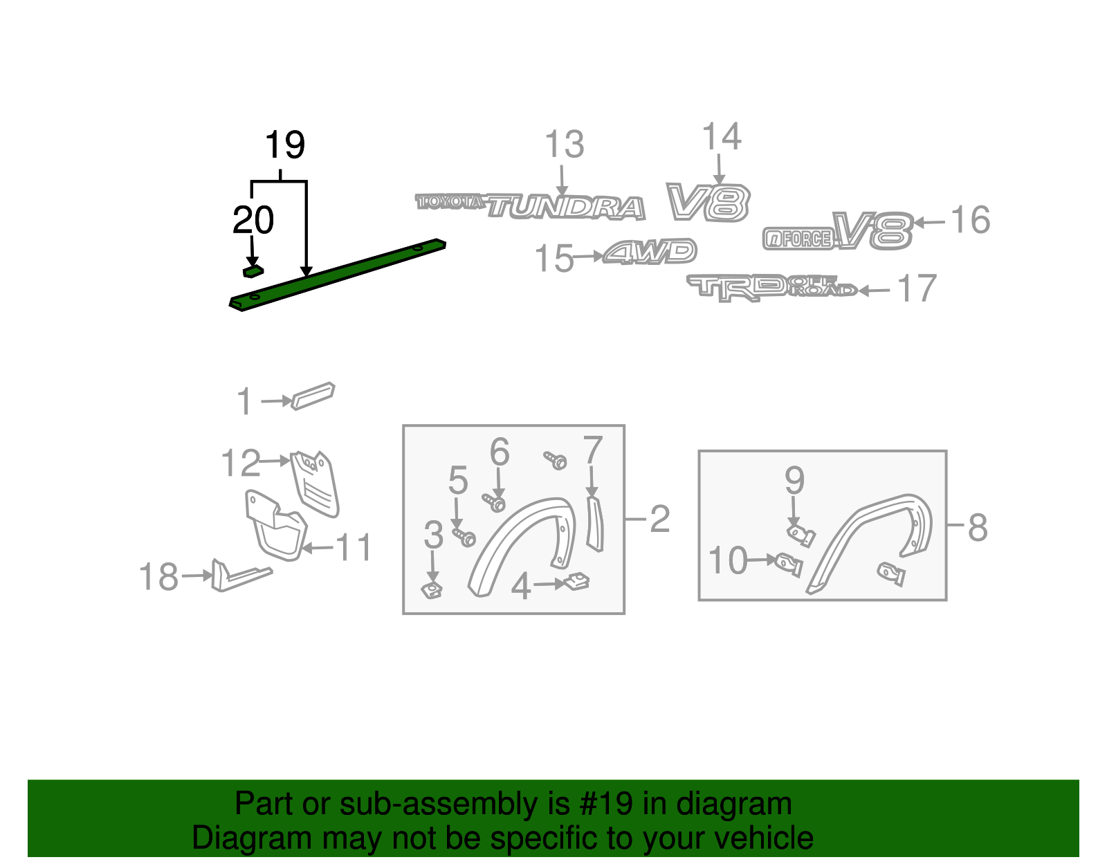 Chap 様semi order♡ 66249-0C010 - Truck Bed Molding (Left, Rear) 2001-2006