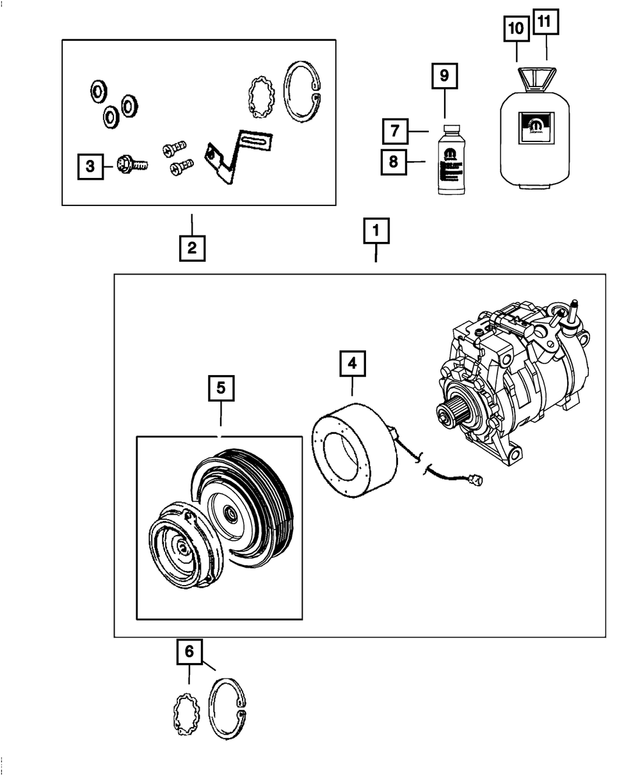 5183900AA - Air Conditioners and Heaters: A/c Clutch Snap Ring Kit for Mopar Image