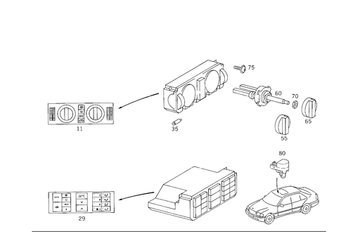 Heating/Air-Conditioner Operating Unit for 1999 Mercedes-Benz C43 AMG #1