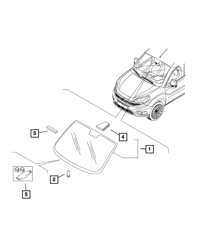 68266307AA - Glass: Windshield for Mopar Image