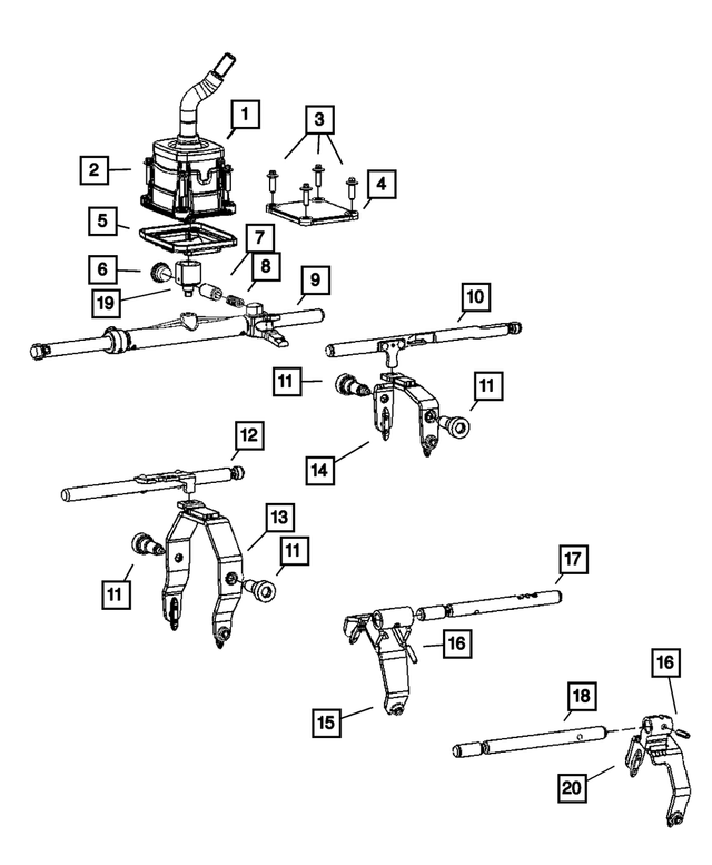 5143944AA - Getrag Manual Transmission 6 Speed: Tower Shifter for Mopar Image
