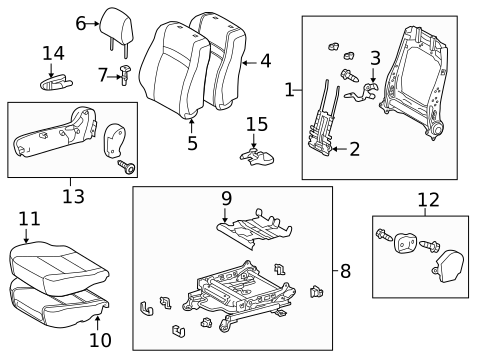 Passenger Seat Components for 2016 Toyota Camry #0