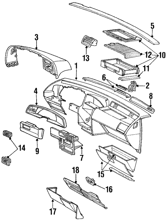 E9SZ6304320A - Body: Instrument Panel for Ford Image