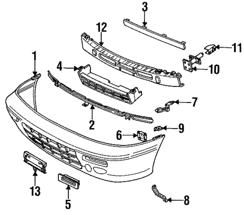 Bumper & Components - Front for 1991 Isuzu Stylus #0