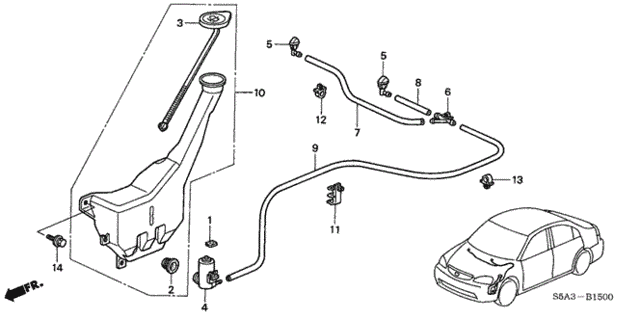 Windshield Washer (1) for 2002 Honda Civic #0
