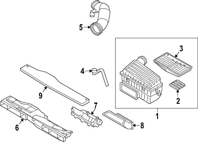 5WA129607 - : 2022-2024 Volkswagen - Air Cleaner Assembly for Volkswagen: Arteon, Golf R, GTI Image