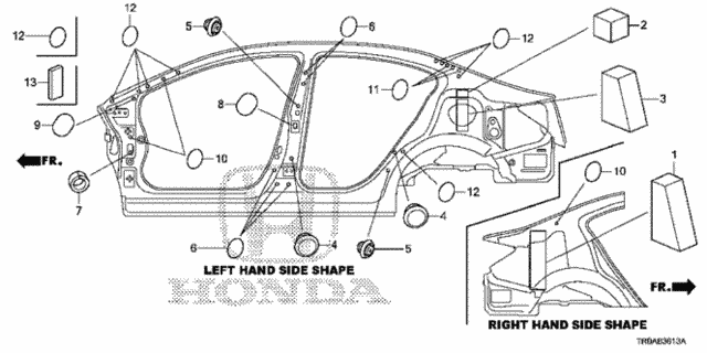 Grommet (Side) (1) for 2013 Honda Civic #0
