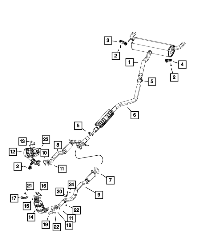 68185861AJ - Exhaust: Exhaust Muffler And Tailpipe for Mopar Image