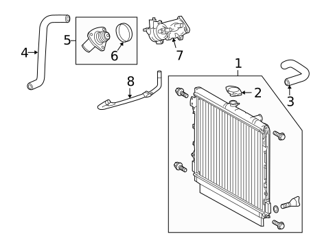 Radiator & Components for 2010 Toyota Sequoia #0