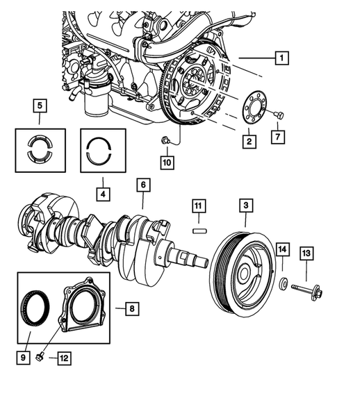 Crankshaft, Piston, Drive Plate, Flywheel, and Damper for 2009 Chrysler Town & Country #0