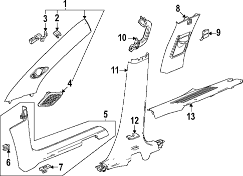 Interior Trim - Pillars for 2024 GMC Acadia #0