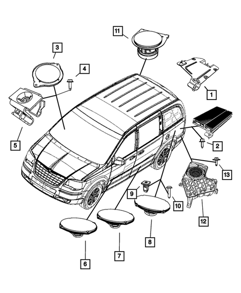 Radio, Antenna, Speakers, DVD and Video systems for 2011 Chrysler Town & Country #2