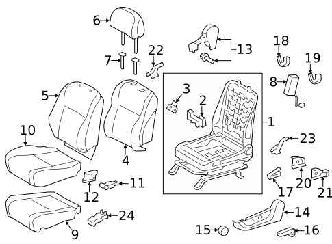 Driver Seat Components for 2013 Toyota Highlander #1