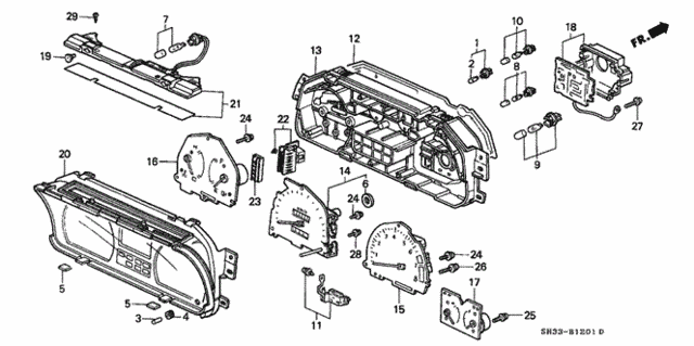 Meter Components (NS) for 1991 Honda Civic #0