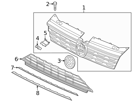 Grille for 2019 Volkswagen Tiguan #0