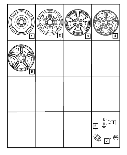 Wheels and Hardware for 2001 Dodge Dakota #0