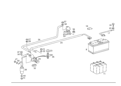 Battery, Starter/Alternator Cable for 1992 Mercedes-Benz 600SEL #1