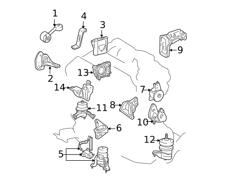 Engine & Trans Mounting for 2002 Toyota Highlander #0