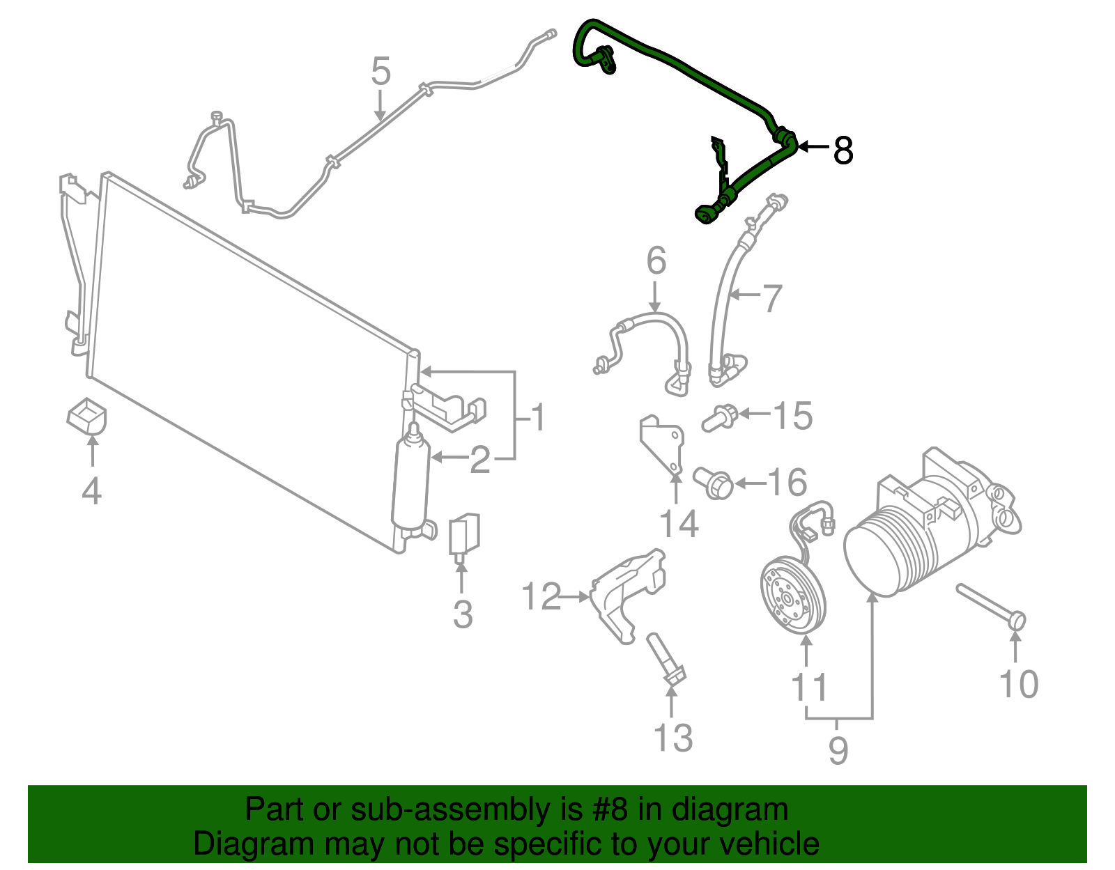 Rear AC Tube - Nissan (92450-EZ40A)