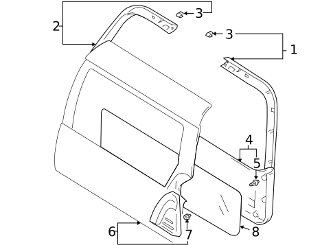 Interior Trim - Back Door for 2005 Suzuki XL-7 #0