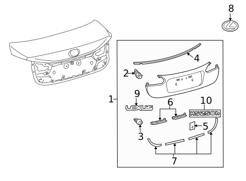 Exterior Trim - Trunk for 2010 Lexus HS250h #0