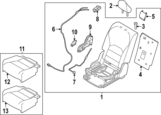 880005NY0A - Body: Seat Back Assembly for INFINITI: QX55 Image
