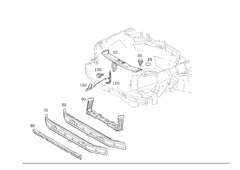 Front Stiffening and Radiator Support for 2002 Mercedes-Benz E430 #1