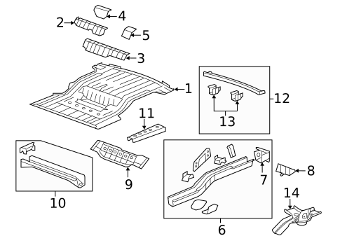 Rear Floor & Rails for 2011 Chevrolet Traverse #0