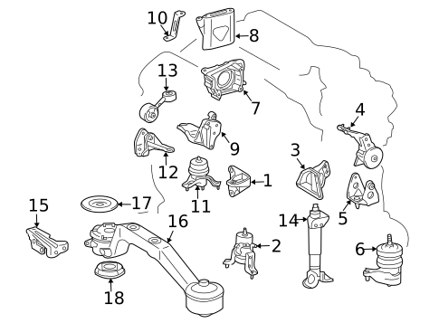 Engine & Trans Mounting for 2007 Toyota Highlander #1