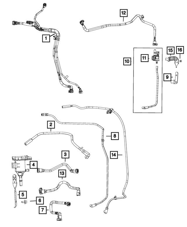 68072086AF - Emission Controls: Canister Purge Tube for Mopar Image image