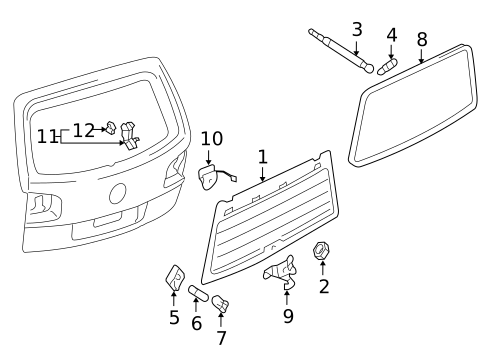 Glass - Lift Gate for 2007 Volkswagen Touareg #0