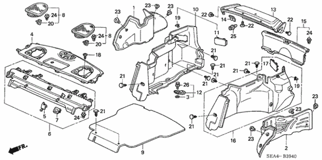 Rear Tray - Side Lining for 2007 Acura TSX #0