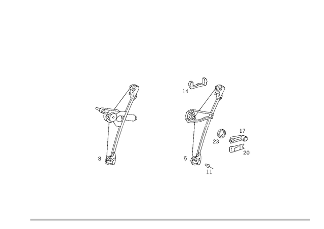 2027300246 - Rear Doors: Window Regulator for Mercedes-Benz: C220, C230, C280, C43 AMG Image image