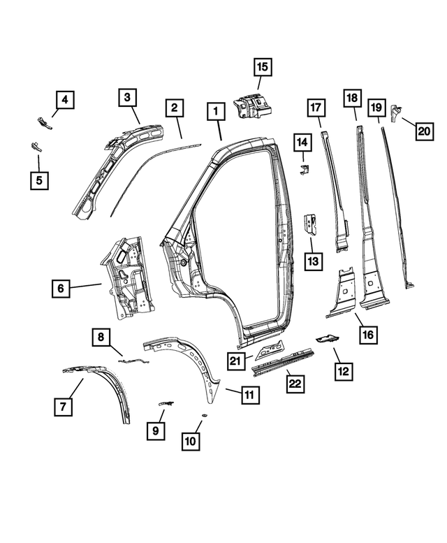 68167373AA - Body Sheet Metal Except Doors: Body Side Aperture Outer Panel, Right for Ram: ProMaster 1500, ProMaster 2500, ProMaster 3500 Image