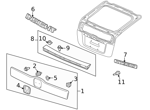 Exterior Trim - Lift Gate for 2010 Honda Insight #0