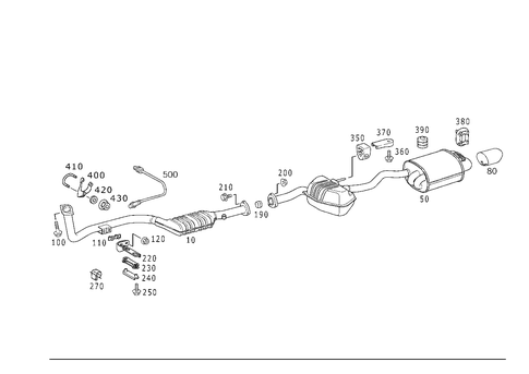 Exhaust System Used on Four-Cylinder Gasoline Vehicles for 2003 Mercedes-Benz SLK230 #0