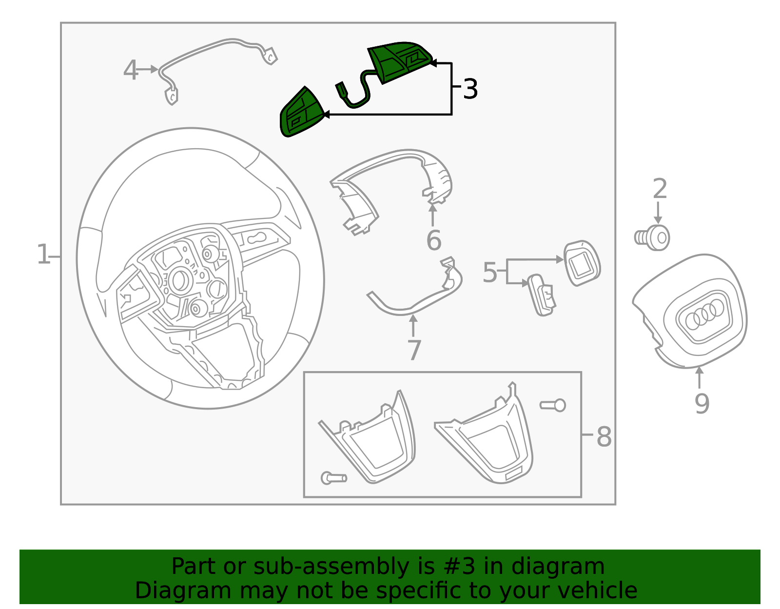 Porsche 911 Boxster Cayman Multi Switch Assembly # 9P1-959-538-A Parts# 9069584 Steering switch assembly 1pc/pack HUUUGE-PARRRT