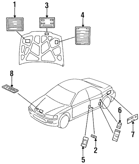 Labels for 1996 Honda Accord #0