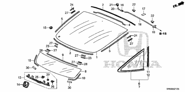 Rear Windshield - Quarter Glass for 2012 Honda Crosstour #0