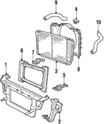 E8ZZ16138A - Cooling System: Radiator Support for Ford: LTD, Mustang, Thunderbird | Mercury: Capri, Cougar, Marquis Image