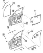 55257400AG - : Front Door Glass Run Seal, Right for Dodge: Dakota Image