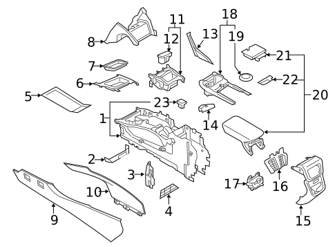 Center Console for 2018 Lincoln MKX #1