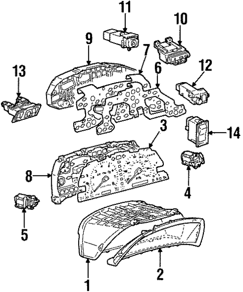 Cluster & Switches for 1992 Lexus SC400 #0