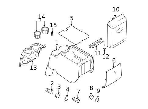 Rear Console for 2009 Ford F-250 Super Duty #0