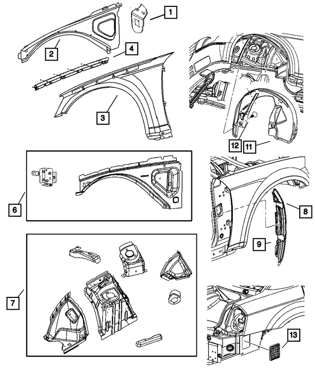 5183423AB - Body Sheet Metal Except Doors: Front Fender, Left for Chrysler: 300 Image