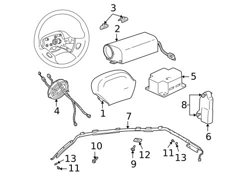 Air Bag Components for 2000 Saturn LS #0