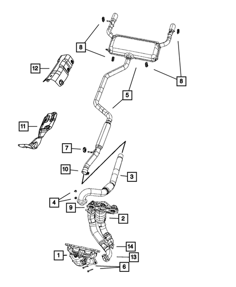 Exhaust System for 2008 Chrysler Sebring #1
