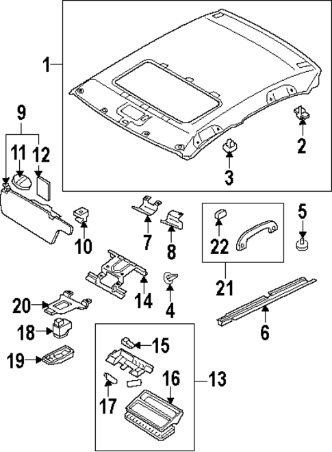 Interior Trim - Roof for 1998 Mitsubishi Diamante #0